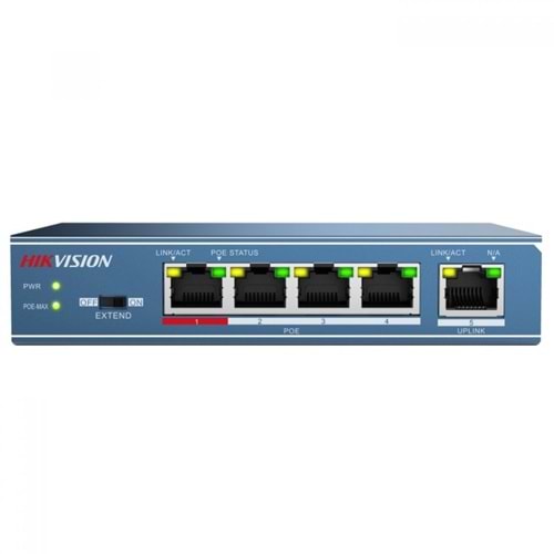 Hikvision DS-3E0105P-E/M 5 Port 1x100Mbps + 4x100Mbps PoE 38W Switch