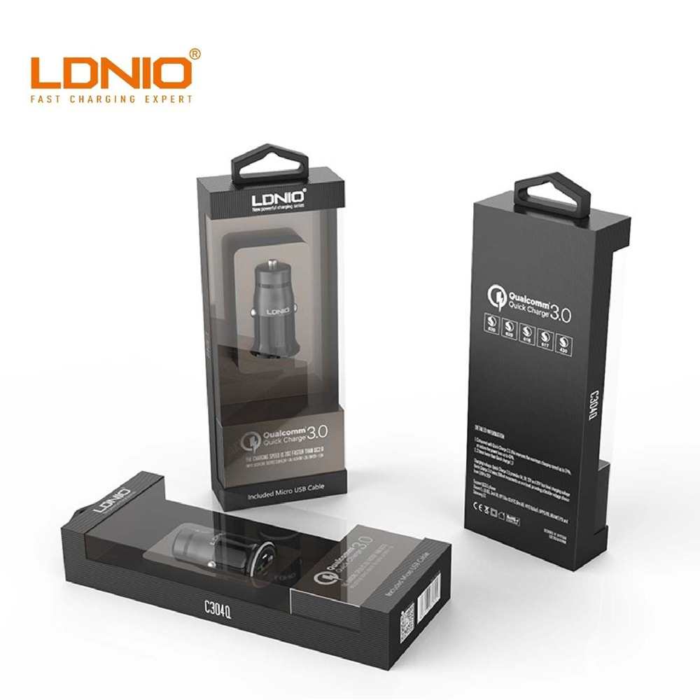 LDNIO C304 Q LIGHTING iPhone Uyumlu Araç Şarz Cihazı 3,6V/3A 18W