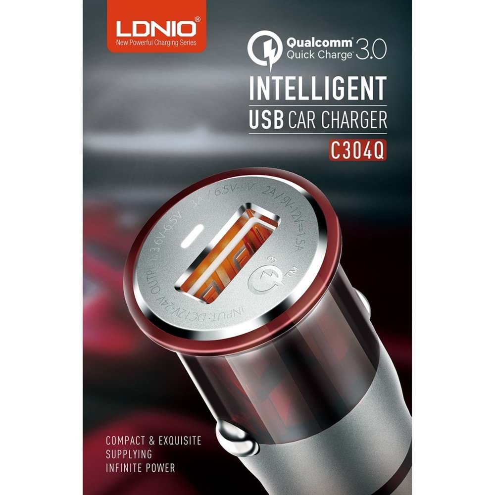 LDNIO C304 Q LIGHTING iPhone Uyumlu Araç Şarz Cihazı 3,6V/3A 18W