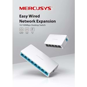 TP-Link Mercusys MS105, 5-Port 10/100 Mbps Desktop Switch