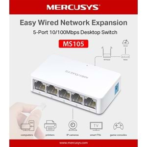 TP-Link Mercusys MS105, 5-Port 10/100 Mbps Desktop Switch