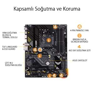 Asus TUF Gaming B550-Plus WIFI AMD B550 4800 MHz (OC) DDR4 Soket AM4 ATX Anakart