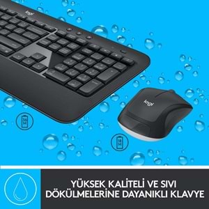 Logitech MK540 920-008687 Kablosuz Q Klavye Mouse Set Siyah