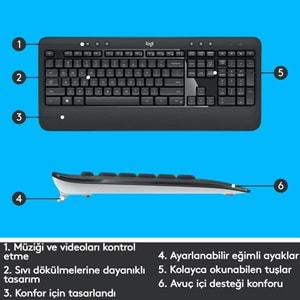 Logitech MK540 920-008687 Kablosuz Q Klavye Mouse Set Siyah