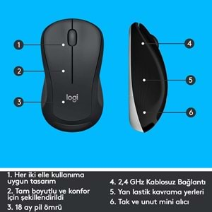 Logitech MK540 920-008687 Kablosuz Q Klavye Mouse Set Siyah