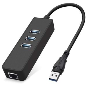 Usb 3.0 To Ethernet Gigabit Rj45 3 Port Hub Çoklayıcı Adaptör