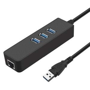 Usb 3.0 To Ethernet Gigabit Rj45 3 Port Hub Çoklayıcı Adaptör