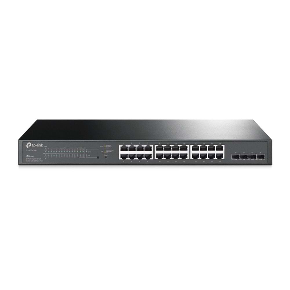 TP-Link TL-SG2428P JetStream 28-Port Gigabit Smart Switch 4-SFP 24-PortPoE+ 250W