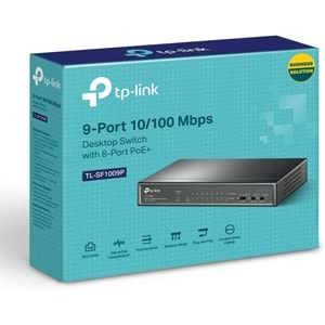 TP-Link TL-SF1009P, 9-Port 10/100Mbps Desktop Switch with 8-Port PoE+