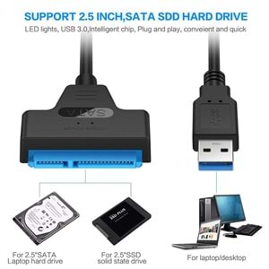 Usb 3.0 Yüksek Hızlı 2.5 Inç Sata Ssd Ve Hdd Harddisk Kablosu