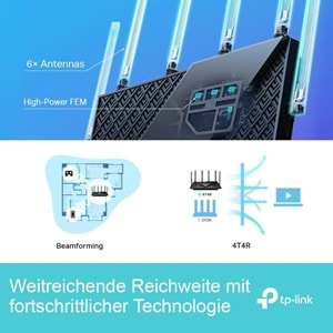 TP-Link Archer AX73, AX5400 Çift Bant Gigabit Wi-Fi 6 Yönlendirici