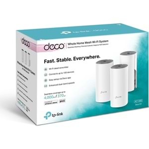 TP-Link Deco E4 1200 Mbps 5 GHz Wi-Fi Tüm Ev Mesh Sistemi ( 3’lü Paket )