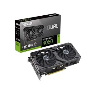 Asus DUAL-RTX4060-O8G-EVO 8GB 128Bit GDDR6 DP/HDMI PCI 4.0 Ekran Kartı