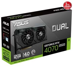 Asus DUAL-RTX4070S-12G RTX 4070 S 12 GB GDDR6X 192B Gaming Ekran Kartı