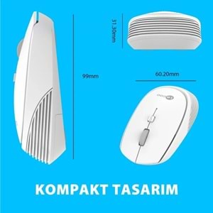 Lenovo Lecoo WS202 Kablosuz 1200 DPI 4 Tuşlu Optik Mouse Beyaz