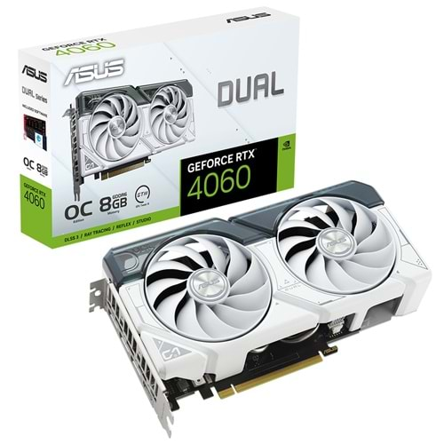 Asus NVIDIA GeForce RTX 4060 Dual OC White DUAL-RTX4060-O8G-WHITE 8 GB GDDR6 128 Bit Ekran Kartı