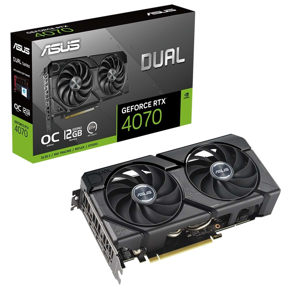 Asus NVIDIA GeForce RTX 4070 Dual Evo OC DUAL-RTX4070-O12G-EVO 12 GB GDDR6X 192 Bit Ekran Kartı