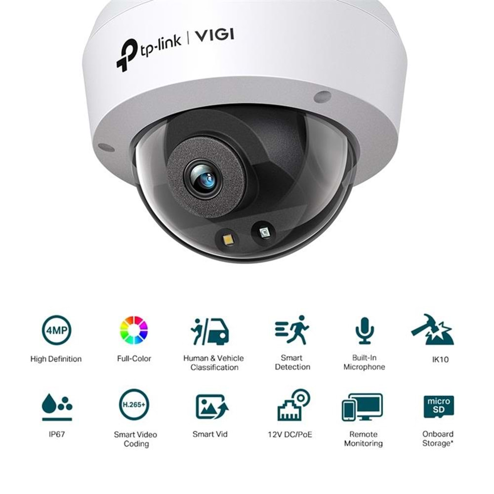 TP-Link VIGI C240 2.8mm 4MP Full-Color Dome IP Kamera (1/3