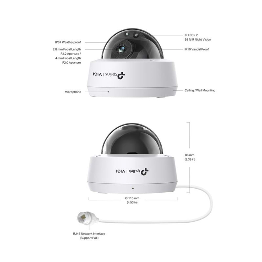 TP-Link VIGI C220I 2.8 mm IR Dome Kamera (1/3