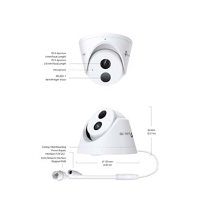 TP-Link VIGI C430I 2.8mm 3Mp Ir Dome Ip Kamera (1/2.8