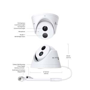 TP-Link VIGI C440I 2.8mm 4MP IR Dome IP Kamera (1/3