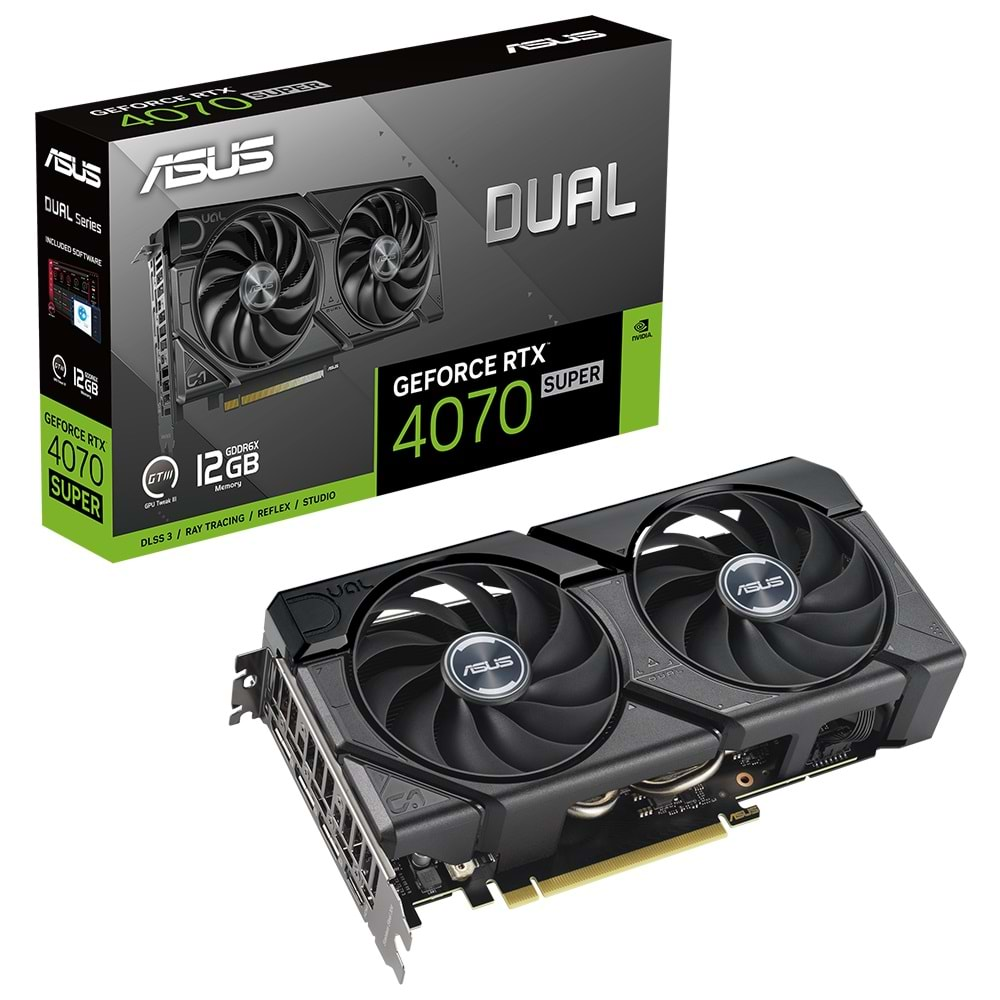 Asus DUAL-RTX4070S-12G-EVO Nvidia Geforce RTX4070 Super 12 GB GDDR6X 192 Bit 2505 MHz HDMI 3XDP DLSS3 Ekran Kartı