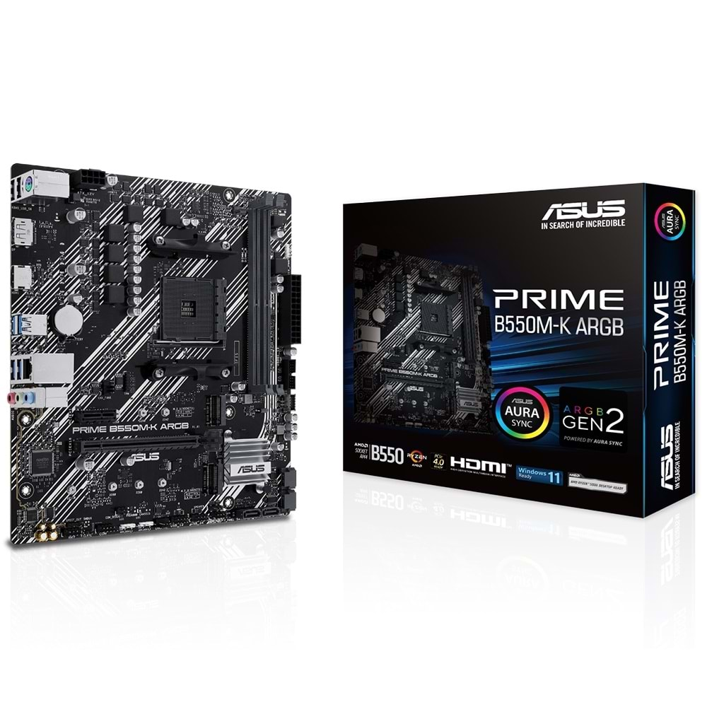 Asus PRIME B550M-K ARGB B550 DDR4 USB3.2 M.2 DP/HDMI PCI 4.0 AM4 Anakart