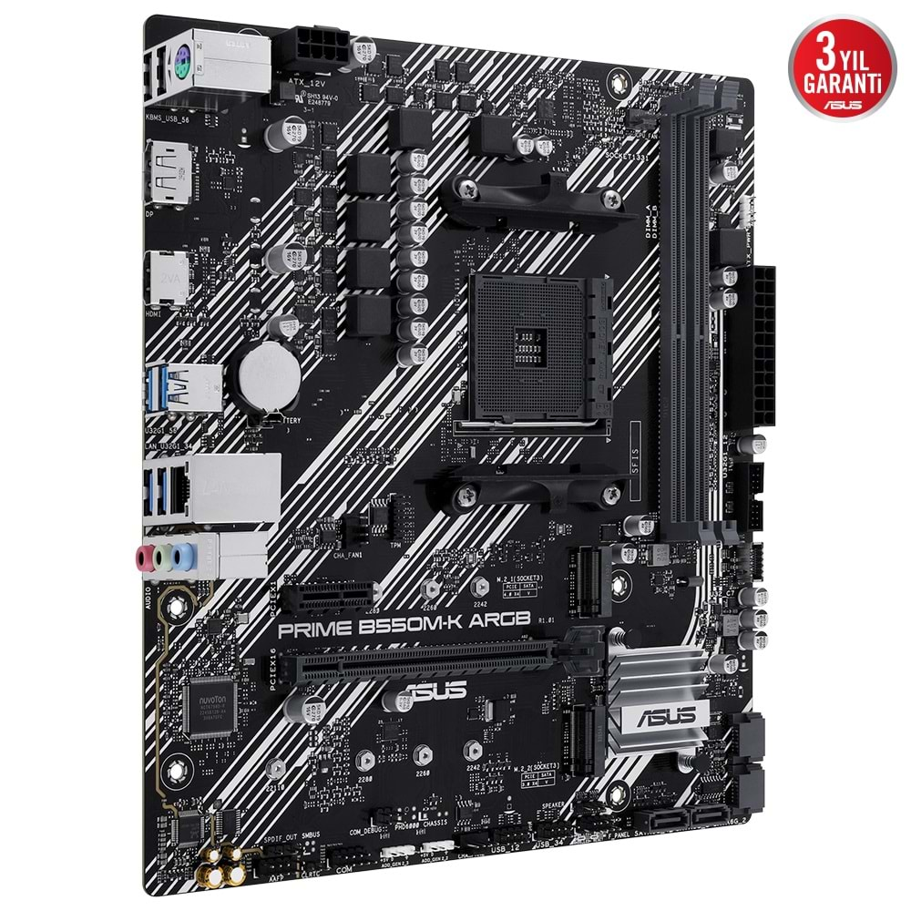 Asus PRIME B550M-K ARGB B550 DDR4 USB3.2 M.2 DP/HDMI PCI 4.0 AM4 Anakart