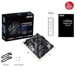 Asus PRIME B550M-K ARGB B550 DDR4 USB3.2 M.2 DP/HDMI PCI 4.0 AM4 Anakart