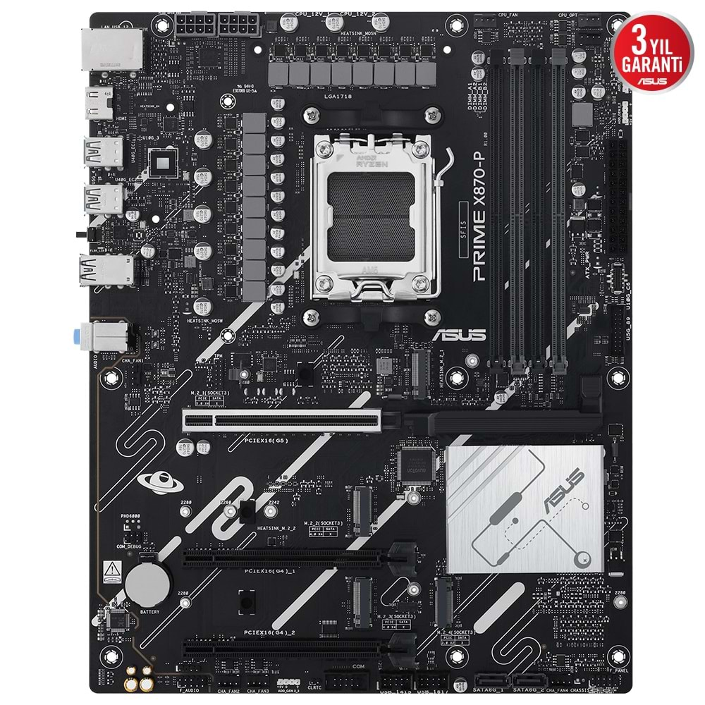 Asus Prime X870-P AMD X870 DDR5 M.2 HDMI/USB PCIe 5.0 Anakart