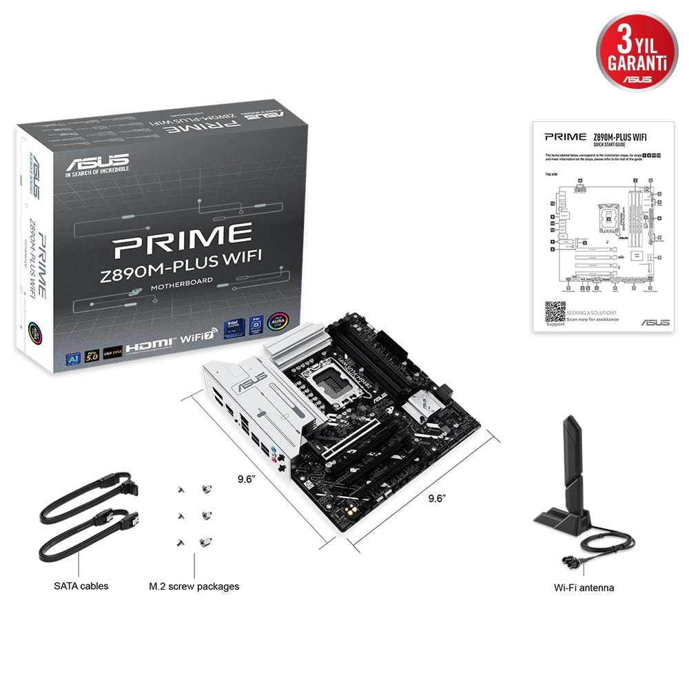 Asus Prime Z890M-PLUS Wifi DDR5 Intel LGA1851 Anakart