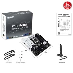 Asus Prime Z890M-PLUS Wifi DDR5 Intel LGA1851 Anakart