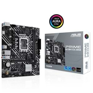 Asus PRIME H610M-K D4 ARGB H610 DDR4 M.2 HDMI PCI 4.0 1700p Anakart