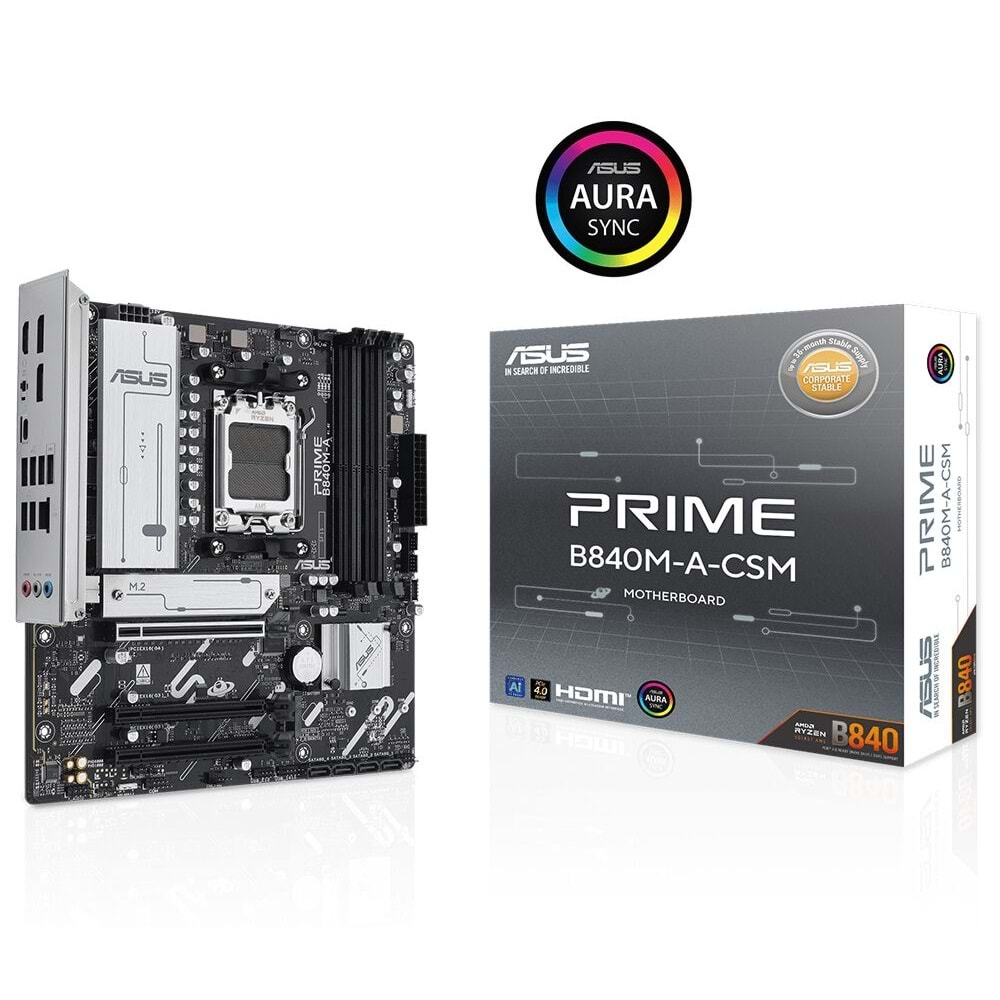 Asus Prime B840M-A-CSM AMD B840 7600 MHz (OC) DDR5 Soket AM5 mATX Anakart