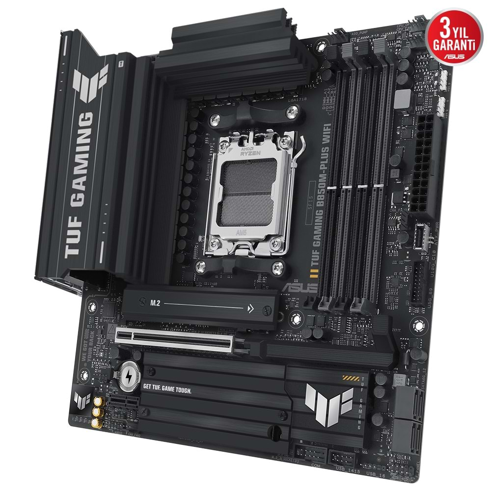 Asus TUF GAMING B850M-PLUS WIFI AMD B850 AM5 8000 MHz (OC) DDR5 Soket AM5 mATX Anakart