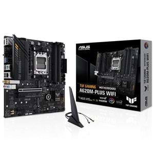 Asus TUF Gaming A620M-Plus WIFI AMD A620 6400 MHz (OC) DDR5 Soket AM5 mATX Anakart