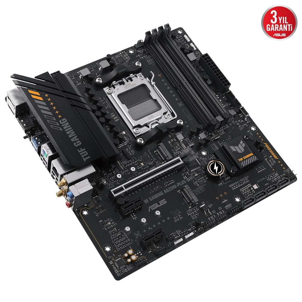 Asus TUF Gaming A620M-Plus WIFI AMD A620 6400 MHz (OC) DDR5 Soket AM5 mATX Anakart