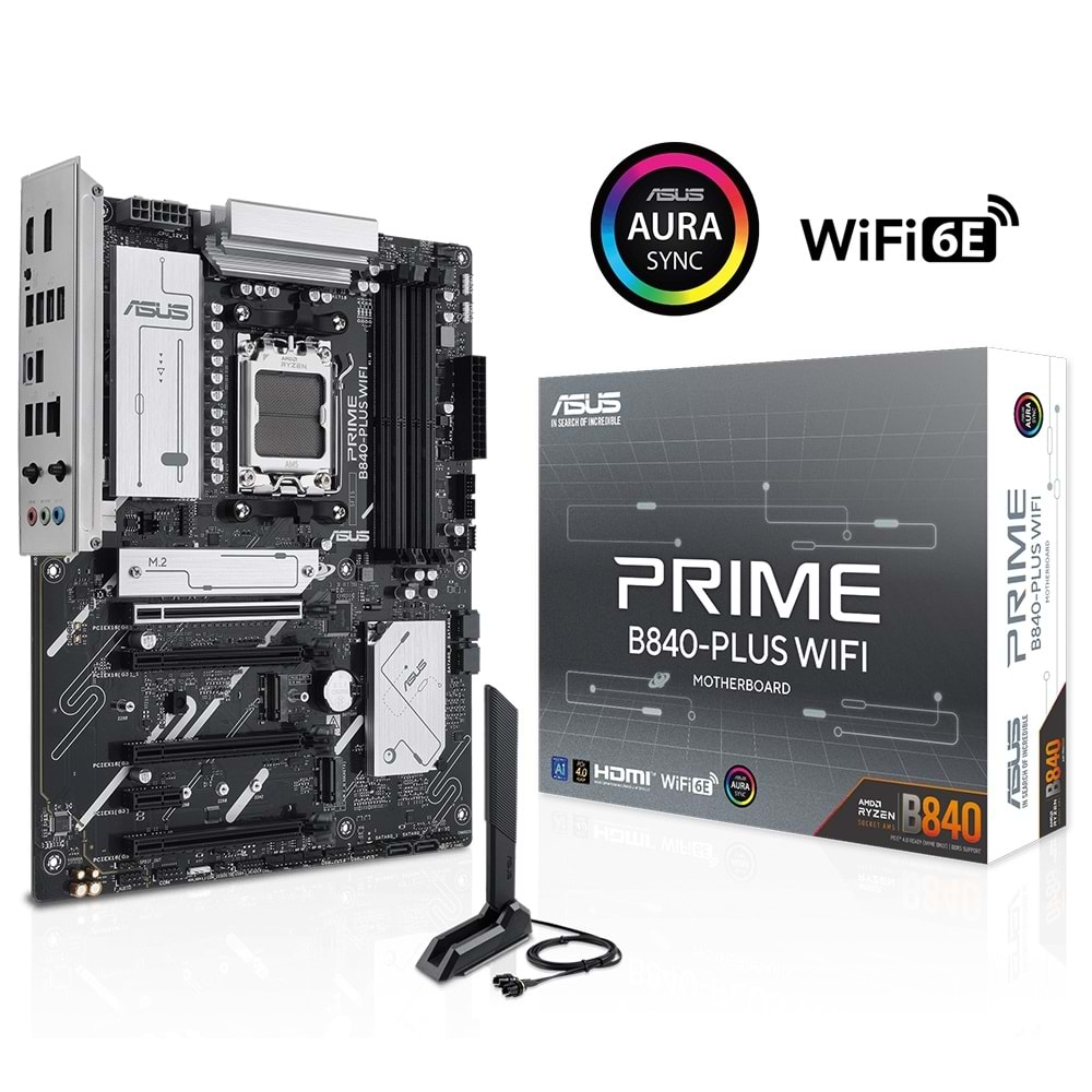 Asus Prime B840-PLUS WiFi AMD B840 7600 MHz (OC) DDR5 Soket AM5 ATX Anakart