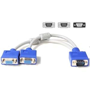 Vga Y Kablo Çoklayıcı Switch Splitter Kablosu Çoklu Monitör Tv