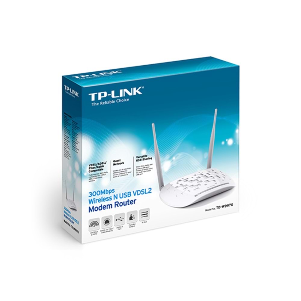 TP-Link TD-W9970 300Mbps 4Port Fiber VDSL2 Modem Router