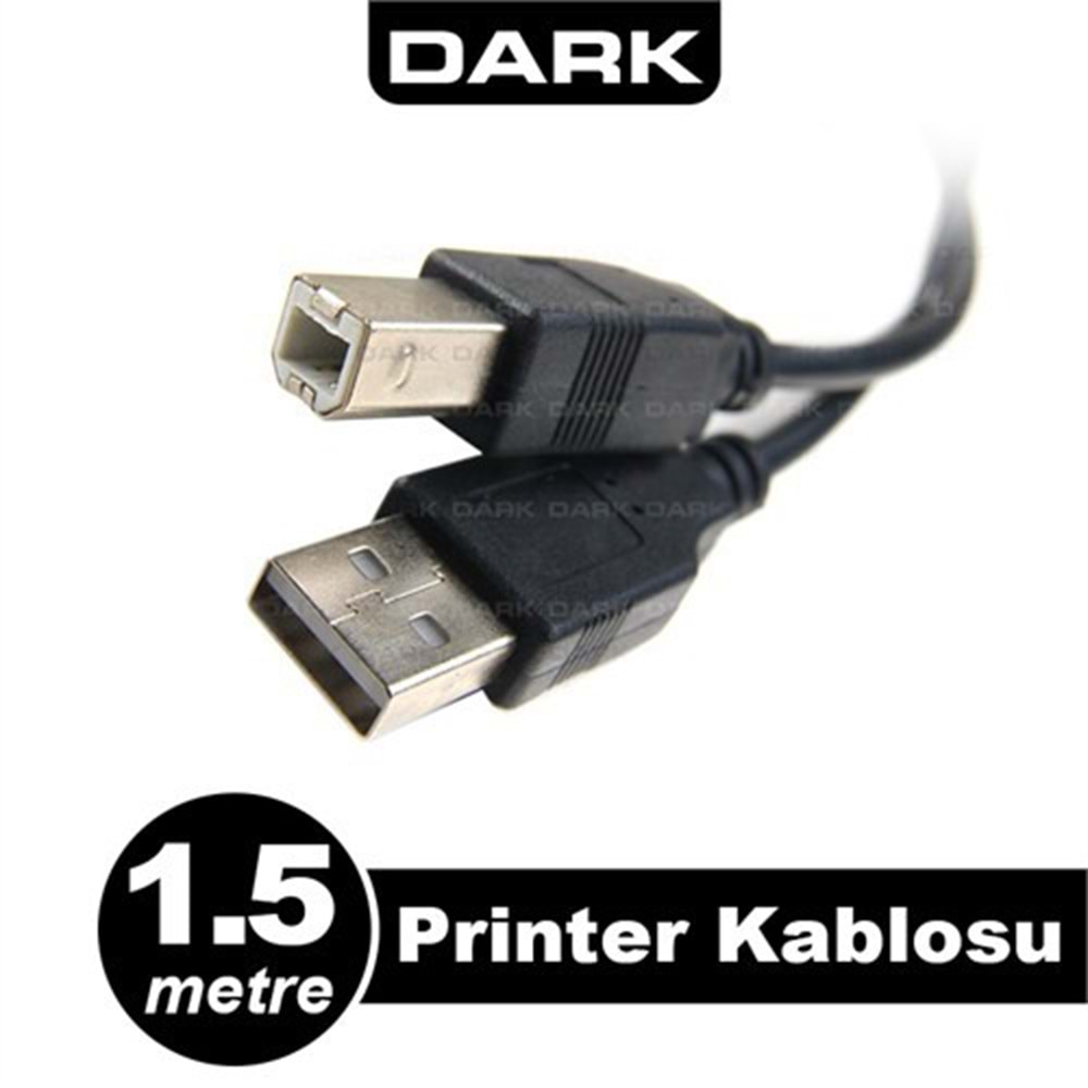 Dark 1.5m USB 2.0 Filtreli Printer Kablosu DK-CB-USB2PRNL151