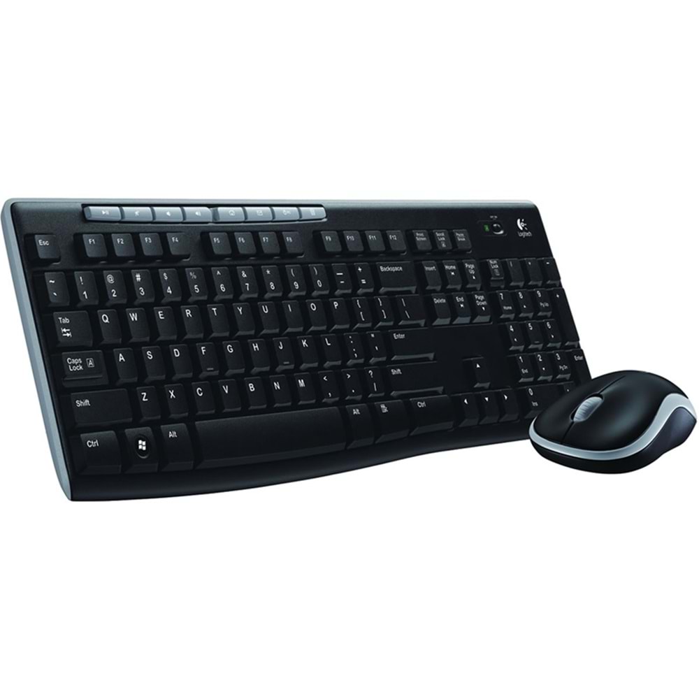 Logitech MK270 Kablosuz USB Alıcılı Türkçe Q Klavye Mouse Set Siyah