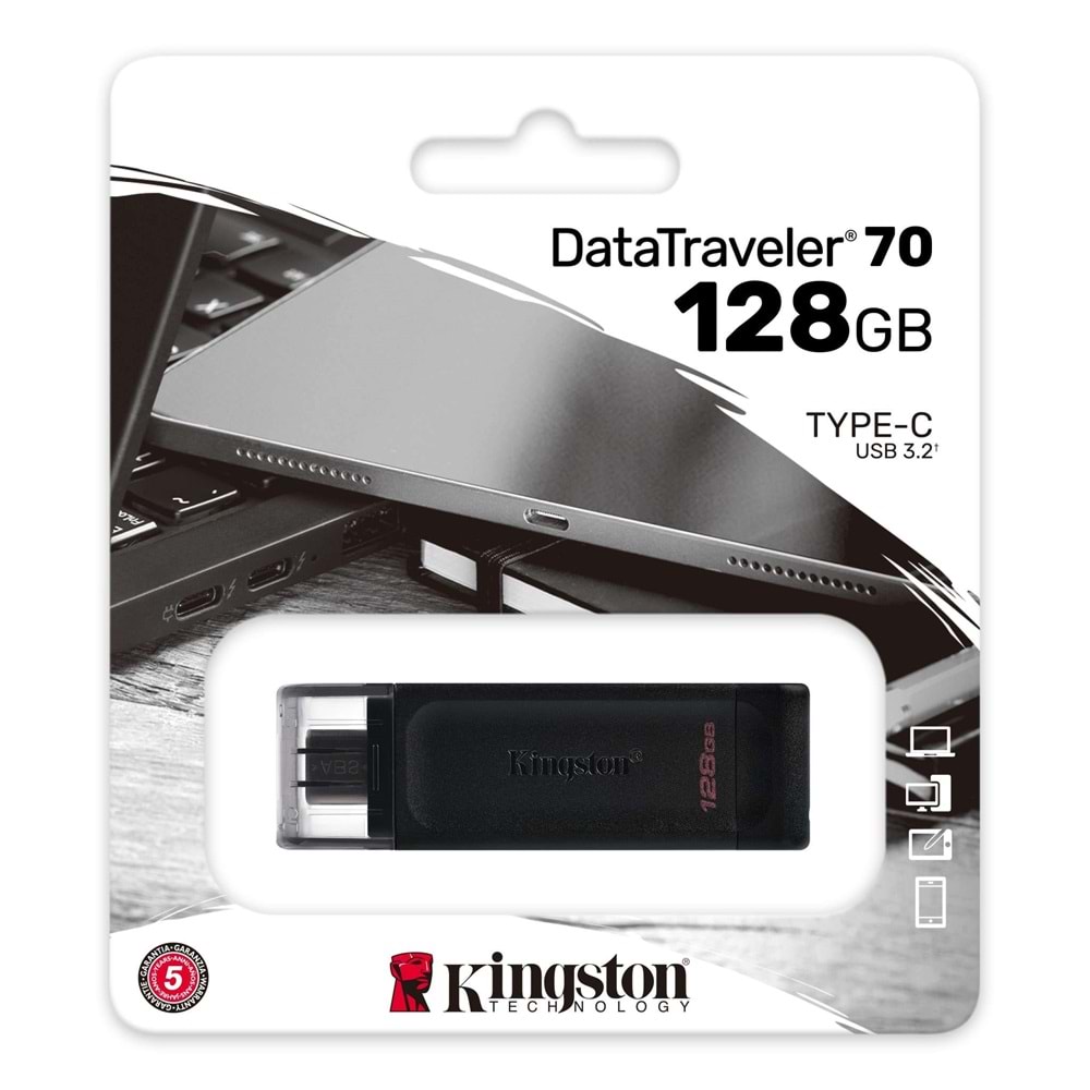 Kingston DT70/128GB 128G B USB Type-C 3.2 Gen 1 Flash Bellek