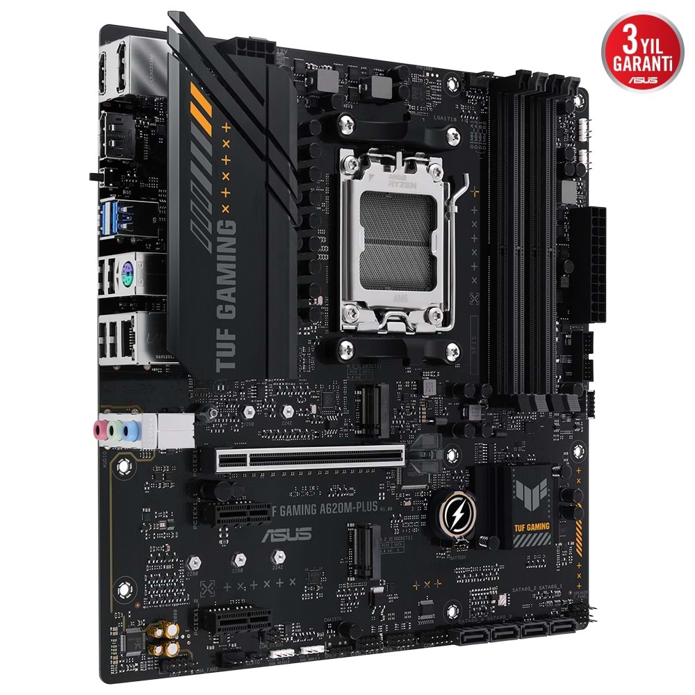 Asus TUF Gaming A620M-Plus AMD A620 6400 MHz (OC) DDR5 Soket AM5 mATX Anakart