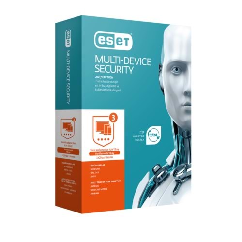 ESET Multi Device Security V10 3 Kullanıcı 1 Yıl Kutu