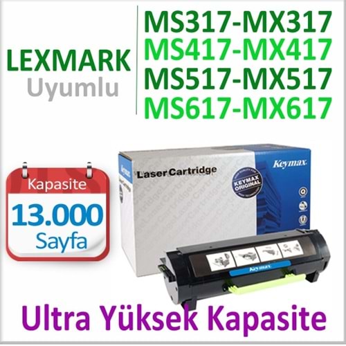 Keymax Lexmark MS317/417 - MX317/417 Muadil Toner 13.000 Sayfa