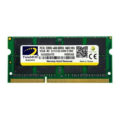 Twinmos MDD3L4GB1600N 4 GB DDR3 1600 MHz CL11 Notebook Ram