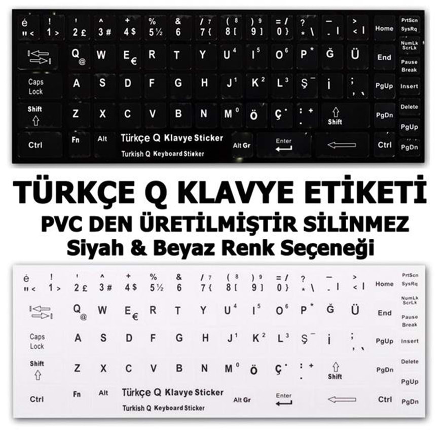 Türkçe Q Notebook Klavye Etiketi