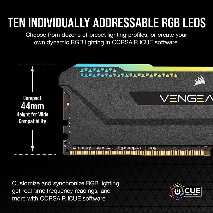 Corsair Vengeance RGB PRO SL 16GB (2x8GB) 3600Mhz DDR4 CL18 CMH16GX4M2Z3600C18